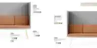 Technical diagram of the BAY high-back soft seating unit. Highlights include a 30 mm thick high-back panel for sound absorption, high-elastic foam seat cushions, 30x30 mm metal legs, and optional oak wood finishes.