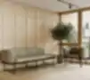OFFSTAGE sofa ir fotelis japandi stiliaus interjere