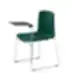 Žalia Pedrali Tweet 894/2 kėdė su metalinėmis kojelėmis ir juoda rašymo lentele
