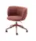 MYS DP TS biuro kėdė su ratukais ir audiniu dengtu atlošu, raudono metalo rėmas