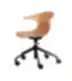 INFINITI Loop 3D Wood kėdė šviesios medienos spalvos su juodu pasukamu pagrindu ir ratukais