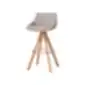 DUNAS XS baro kėdė su medinėmis kojomis ir šviesaus audinio sėdyne