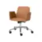 ALTEA kėdė iš Inclass rudos odos, biuro kėdė su ratukais