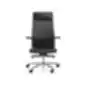 Profim 10S Chrome O juoda biuro kėdė su aukštu atlošu ir chromuota baze