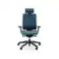 Profim Xenon ergonomiška biuro kėdė su mėlynu audiniu ir galvos atrama