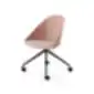 Arper Cila rožinė kėdė su juodu rėmu ir ratukais.