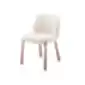 MYS S M TS kėdė iš MIDJ baltos spalvos audiniu su medinėmis kojelėmis, modernus dizainas.