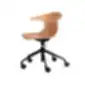 INFINITI Loop 3D Wood kėdė šviesios medienos spalvos su juodu pasukamu pagrindu ir ratukais