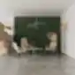 EP 620 smėlio spalvos poilsio krėslai su aukštomis atkaltėmis modernioje biuro poilsio erdvėje.