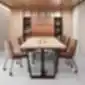 Rudos Bejot LM 5R1 kėdės prie medinio stalo moderniame biure.