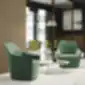 Žali Chic 10FU krėslai moderniame biuro laukiamajame