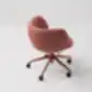 MIDJ MYS DP TS pasukamos kėdės galinis vaizdas, minkštas raudonas audinys.