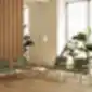 Trys žalios Xail kėdės prie augalų ir langų