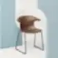 INFINITI Loop 3D Wood kėdė su rėmu iš vielos, riešuto spalvos